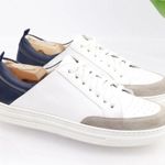 Boden Emily White & Navy Leather Training Casual Sneakers 40 US 8.5 Size undefined Photo 0
