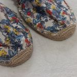 Soludos Multicolored Floral Leaf Print Canvas Jute Slip On Flat Espadrilles Photo 1