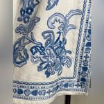 J.Jill Lightweight Embroidered Open Front Jacket 3/4 Sleeve Women’s Size Medium Blue Photo 4