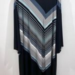 Emma & Michelle Emma & Michele long sleeve black aqua and white dress size 3X Photo 2