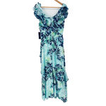 Lulus Sammi Light Blue Floral Print Ruffled Surplice Maxi Dress Size Large NEW Photo 6