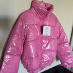 Pink Gloss Shiny Puffer Jacket Size XS Photo 0