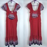 MISA Los Angeles LA Larsen Off Shoulder Bohemian Print Long Prairie Dress NWT Photo 7