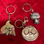 Disney A Very Cool Lot Of 3 Night Before Christmas/Alice Keychain Key Ring Fob Photo 0