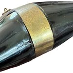 Vintage 30’s antique horn & brass pillow purse Black Photo 5