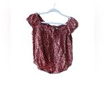Old Navy Old‎ Navy Red White Printed Off-the-Shoulder Short Sleeve Blouse Photo 1