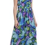 London Times Aquamarine Criss Cross Halter Neck Maxi Dress Photo 3