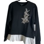 Calligraphie Woman’s Black Sweatshirt with White Hem size medium Photo 10
