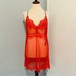 ZARA New Women Red Sexy Lingerie Short Dress with Lace Size Medium Photo 9