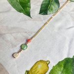 Pink White Jade Mint Chalcedony Casual Colorful Necklace, Sea Green Necklace Photo 1