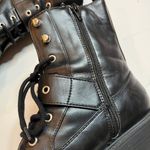 A New Day Black Buckle Combat Military Moto Boots SZ 10 Chunky Lug Sole Ankle Photo 5