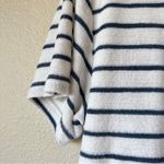 Faherty  Blue White Striped Terry Knit Short Sleeve Top Womens M Polo Casual Photo 1