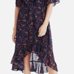 Madewell  Juliet Raised Hem Midi Dress Oriental Floral Midnight 12 Photo 0