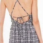 Urban Outfitters  Plaid Flower Strappy Gingham Mini Dress Black White Medium Photo 1