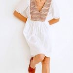 Madewell  Embroidered Poplin V-Neck Mini Dress With Pockets Size M Photo 0