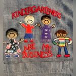 Vintage BAW Athletic Wear XL Embroidered Teacher Kindergartner Long Sleeve Shirt Blue Photo 3