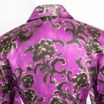 Linda Allard Ellen tracy silk floral print purple shirt, size Petite 2 Photo 9