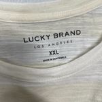 Lucky Brand Women Plus Size XXL Yellow White Stripe Lemon Embroidery Shirt Slub Photo 4