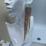 NEW Encour 8” AB rainbow fringe earrings. Special event glam. Silver Photo 5