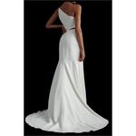 Jenny Yoo  Blanca Fit & Flare One-Shoulder Illusion Crepe Wedding Gown 10 Photo 2