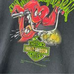 Y2K Harley Davidson Looney Tunes Retro Graphic Long Sleeve Shirt Sz XS/S Black Photo 3