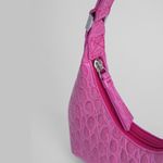 NWT BY FAR Baby Amber Fuchsia Circular Croco Embossed Leather Pink Photo 7