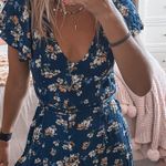 Band of Gypsies Blue Floral Mini Dress Photo 0