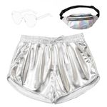 NWT Women’s Metallic Silver Shorts with Accessories Photo 0