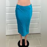 SER.O.YA Penina Silk‎ Midi Skirt Size SMALL in Turquoise Blue Photo 3