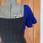 Anthropologie Moulinette Soeurs Bolero Blue/Black Puff Sleeve Silk Dress Sz 10 Photo 3