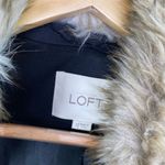Loft Black Faux Fur Collar Long Sleeve Cropped Jacket Women's Size XS Photo 5