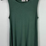 LOGO By Lori Goldstein LOGO Layers Tank Top Women S Green Ribbed Sleeveless Minimalist Soft Girl Basic Photo 0