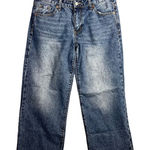 S.O.N.G. Jeans Wide Leg Ankle Crop Size 7 / 28 Raw Hem Relaxed Fit Faded Wash Blue Photo 0