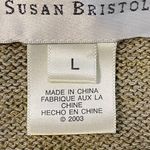 Susan Bristol Vintage Sweater Vest Women L Tan Blue Flower Pullover Grannycore Photo 1