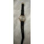 Gitano Quartz Watch Gold Tone Bezel White Dial Black Genuine Leather‎ Band Photo 6