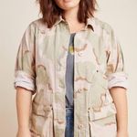 Anthropologie NEW Lida Pink & Tan Camo Distressed Utility Anorak Jacket Size XS Photo 3