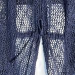 POL Duster Cardigan Cover Up Navy Blue Crochet Tie Waist Boho Indie Coastal Sz S Photo 4