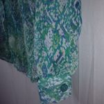 Dana Buchman  S Aqua Turquoise Snake Print Top Photo 4