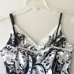 Gilligan OMalley Sz M LUXE Satin Babydoll Shiny Lacy Night Gown V Neck Silver Size M Photo 5