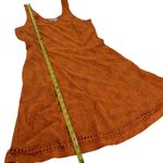Toad & Co Womens Orange Sleeveless Floral Patterned Dress Crochet Hemline Size S Photo 7