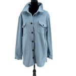 Thread & Supply Womens Button Up Fleece Shirt Jacket Sky Blue Size Large NWT Photo 1