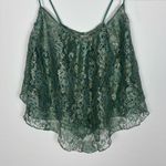 Urban Outfitters Ecote Lace Tiered Nylon Metallic Teal Tank Top Small Fairy Photo 2