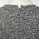 French Connection  Floral Smocked Mini Dress Puff Sleeve Green XS Photo 9