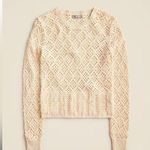 J.Crew  Pointelle crewneck sweater with fringe Photo 0