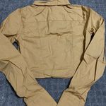 Urban Outfitters Jolie Ruched Button-Down Top NWT Size M - Light Brown Photo 5