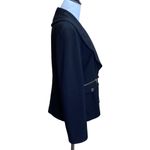 Boston Proper  Black with Gold Zipper Accents Blazer Jacket Size 10 Photo 6