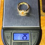 Natural Orange Garnet Sterling Silver Halo Ring Size 7 Gold Photo 8