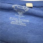 DC Comics VTG Superman Logo Long Sleeve Women’s Large Cropped Top Blue Photo 1