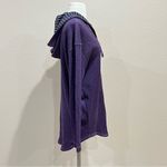 Co & Eddy Purple Waffle Knit Button Up Tunic Hoodie Size Large Photo 10