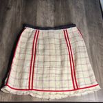 Dolce & Gabbana Dolce & Gabanna Red and Cream Plaid A-Line Linen Blend Skirt Photo 5